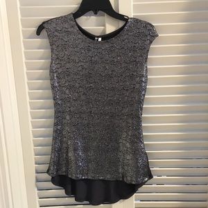 NWT! Studio Y by Maurice's Silver and Black Top